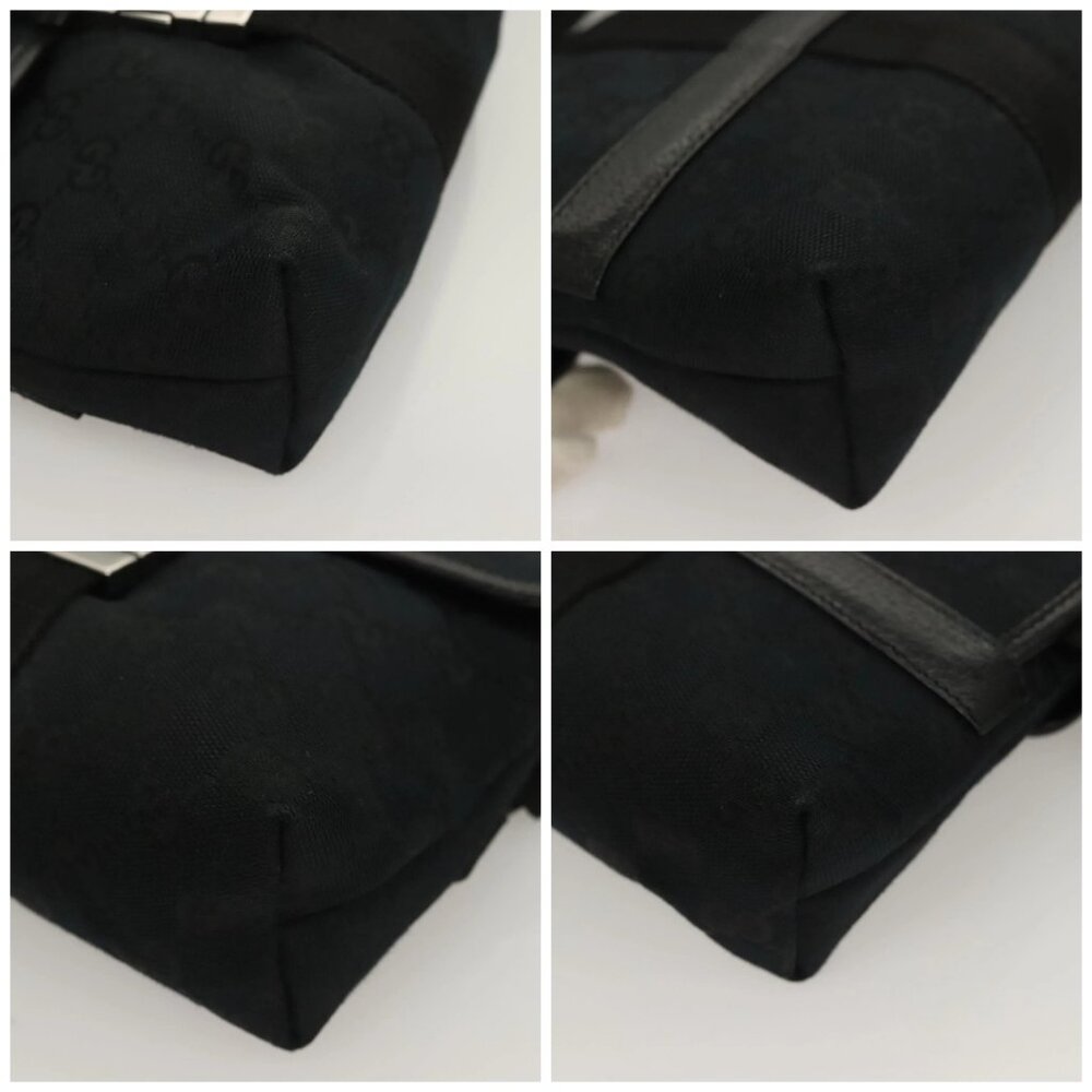 GUCCI GG Canvas Waist Bag Black Silver 131236 Auth yk18870 - Picture 15 of 16